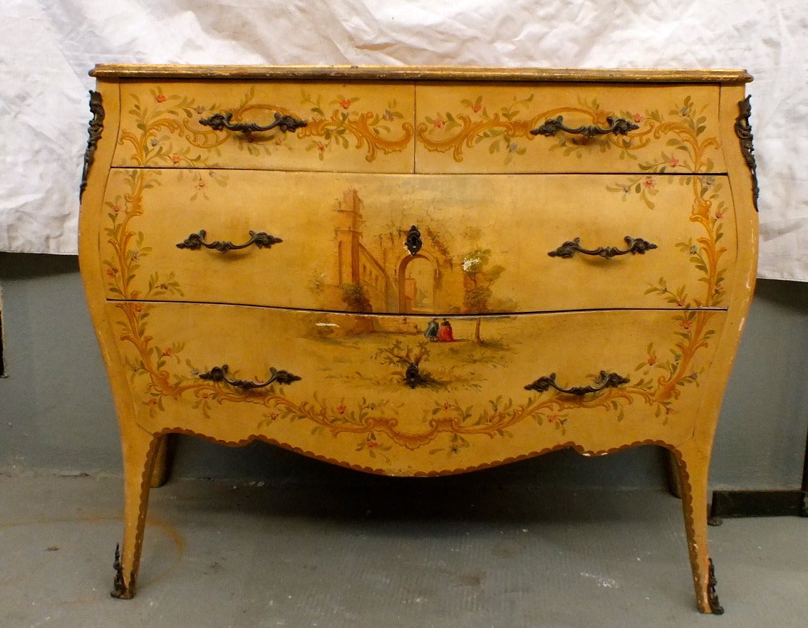 Italian the Extraordinary Hand-Painted Chest of Drawers