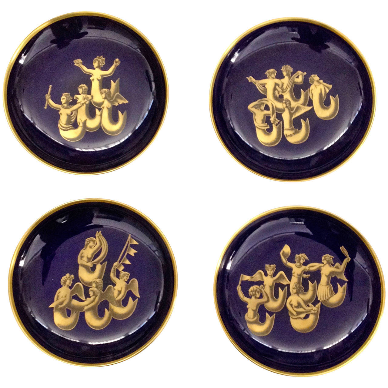 Spectacular the Marine Walk of the Sirens Gio Ponti Re-Editioned Plates For Sale