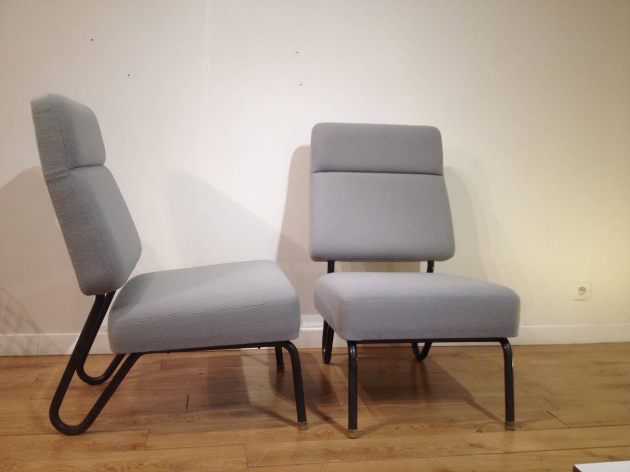 Rare pair of low chairs 