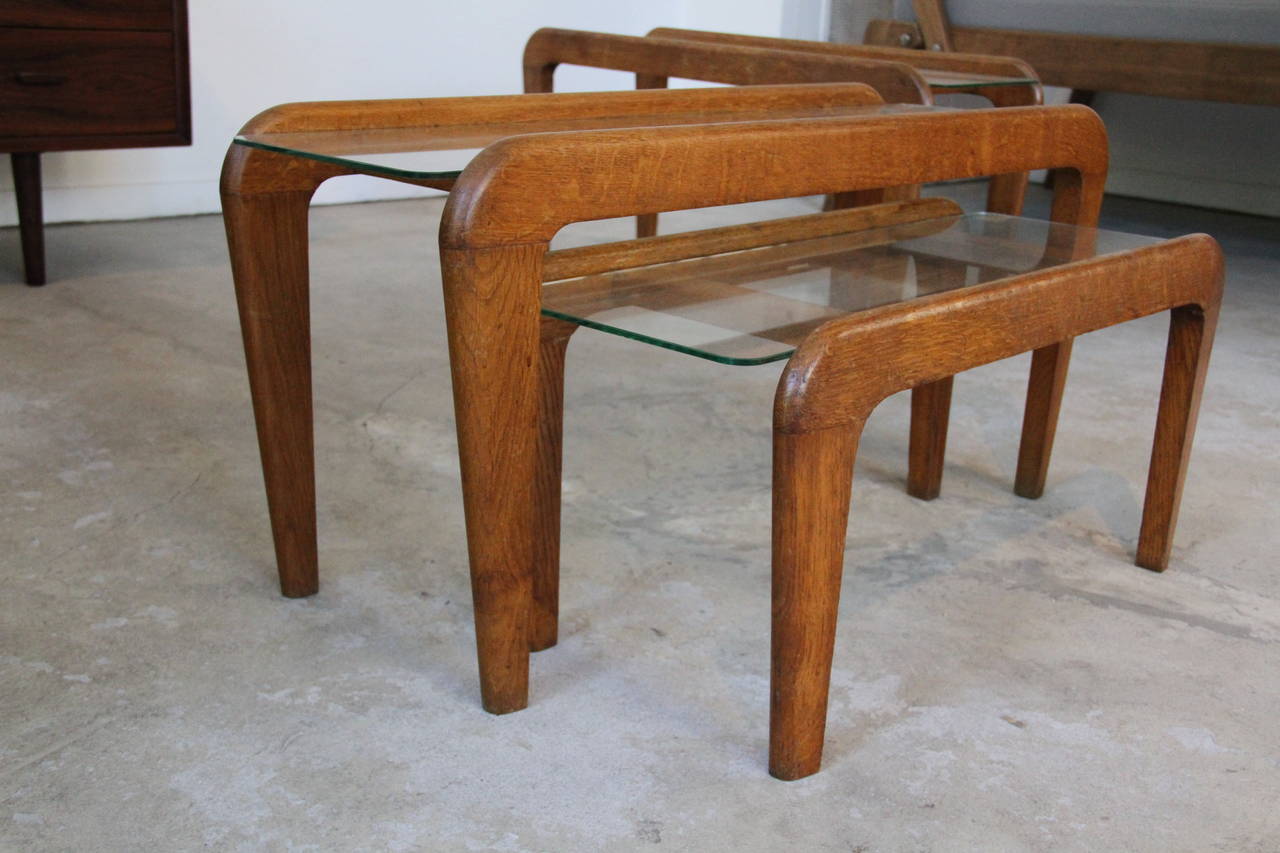 Mid-20th Century Gigogne Coffee Table by Gustave Gauthier Produced by Rimard and Dumuids in 1951 For Sale