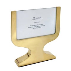 Italian Modern Gilt  Silver Double Picture Frame, Equilibrium Gold 