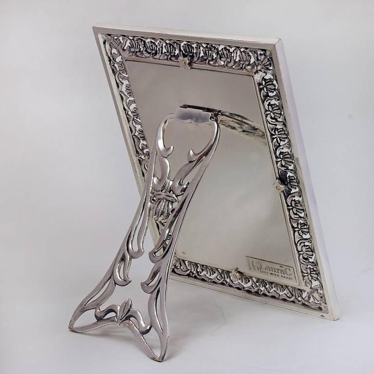Arts and Crafts ITALIAN Photo Frame Silver Handmade ,Trust  For Sale