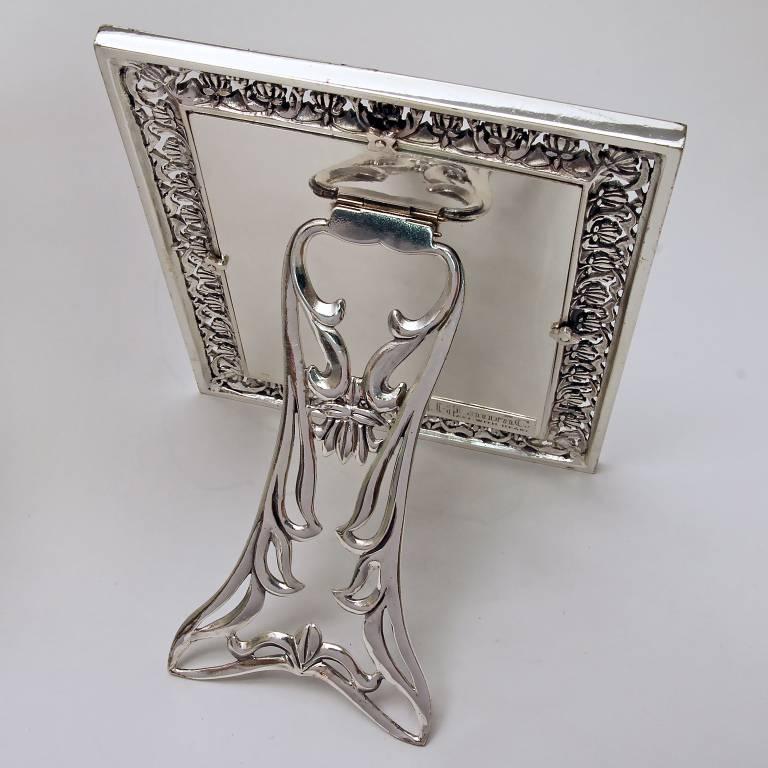 Arts and Crafts ITALIAN Photo Frame Silver Handmade , Trust  For Sale