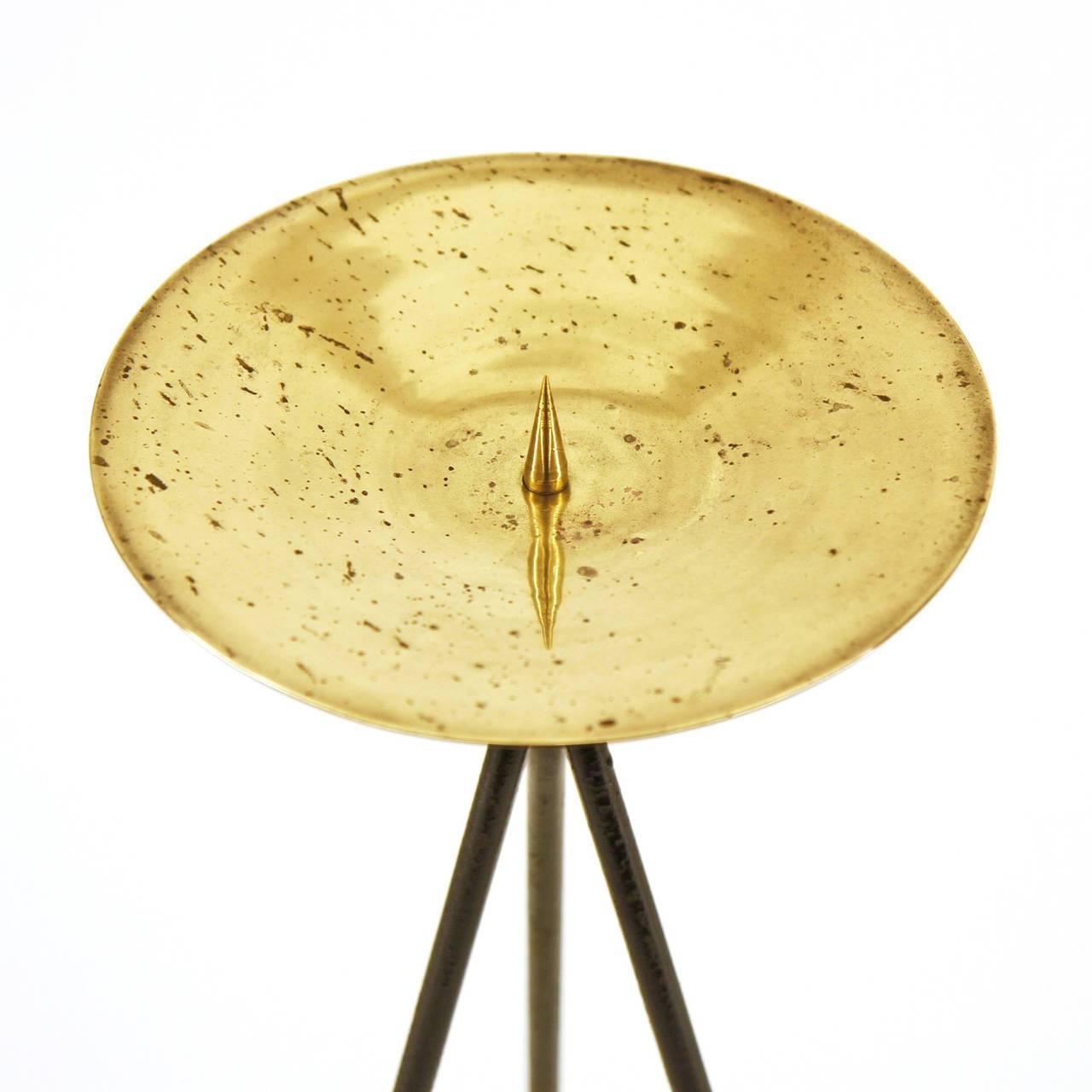 Large Modernist Brass Candle Holder  In Good Condition In Vienna, AT