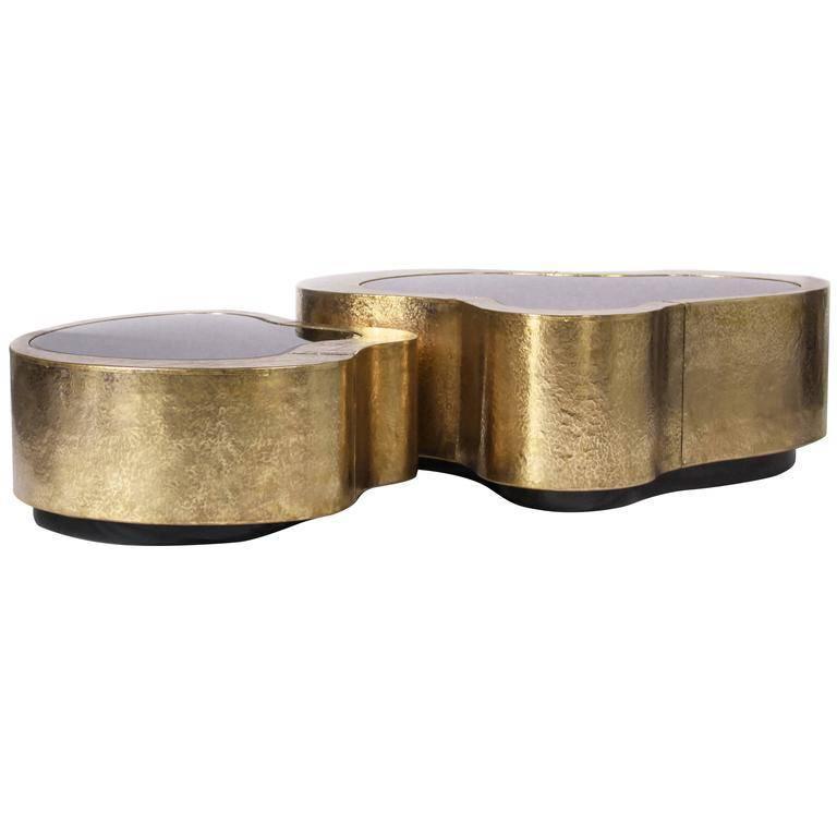 Curvilinear Hammered Copper Coffee Tables at 1stDibs
