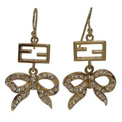 Fendi logo and bowes earrings