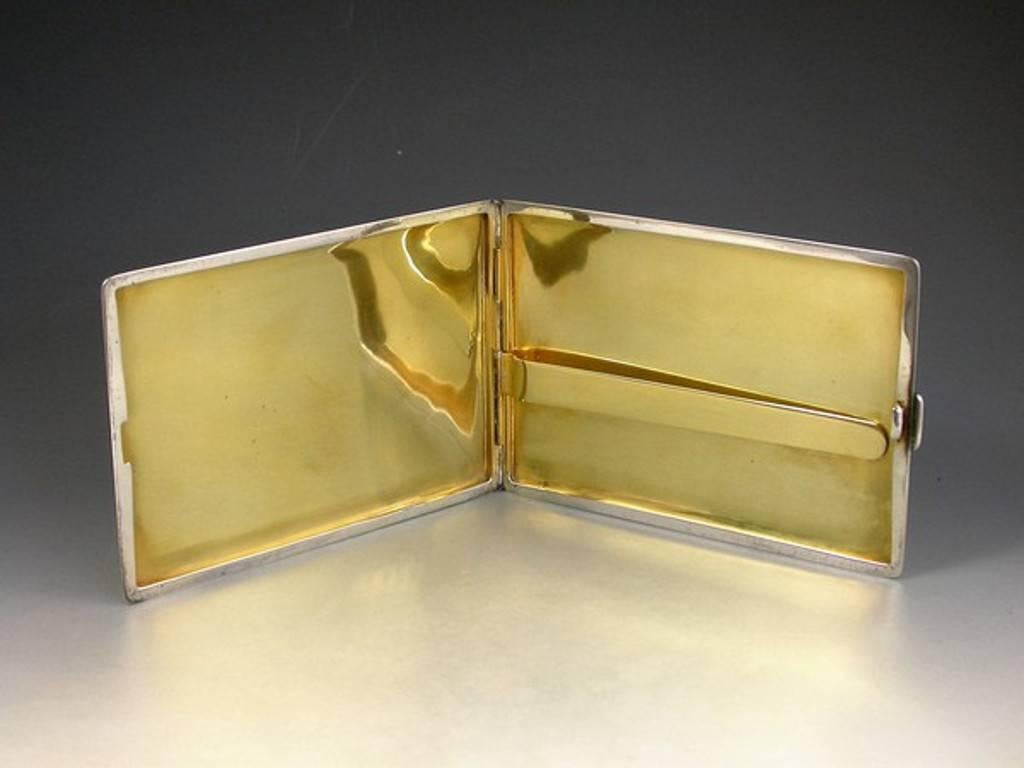 20th Century American Silver and Enamel Trout Fly Cigarette Case 4