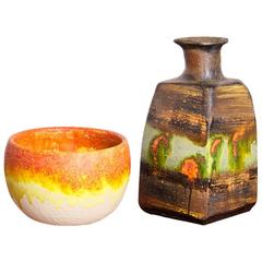 Set of Two Marcello Fantoni Ceramic Vases, Italy 2