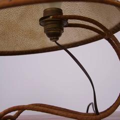 1940s Leather Shade Table Lamp, Austria