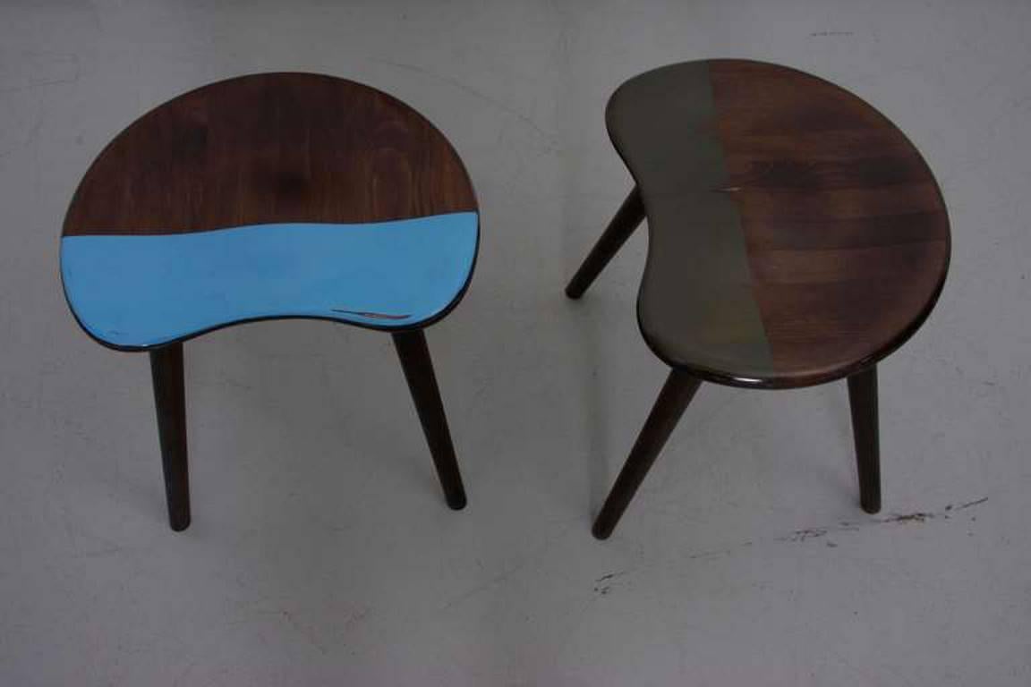 Pair of Wooden Mainz Stools by Markus Friedrich Staab 2