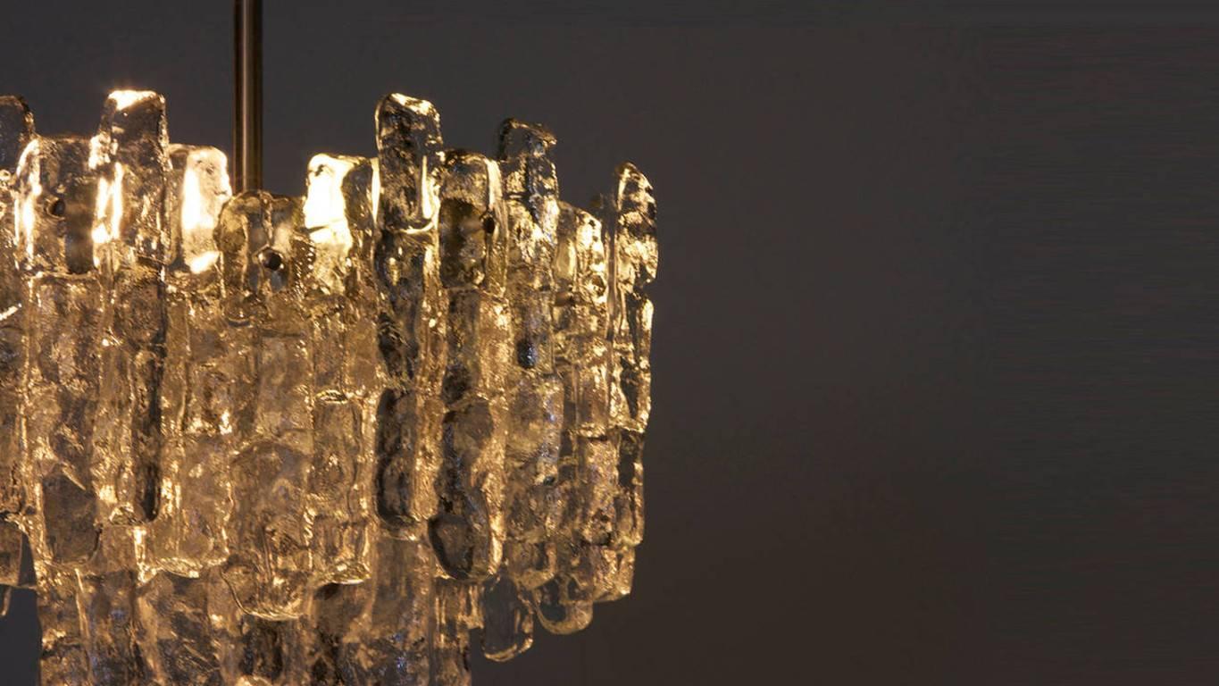 Lámpara vienesa de cristal helado Kalmar Austria de los años 60 Austríaco en venta