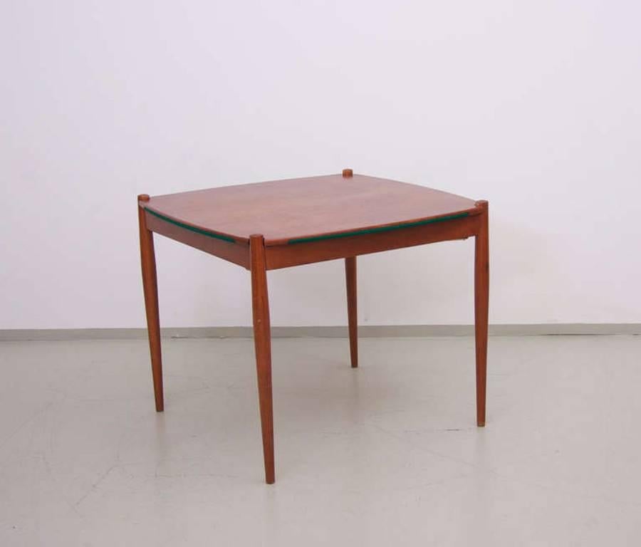 Rare Ponti Poker Table with brass drawers in excellent condition. Italy, 1960. Provenance available.

