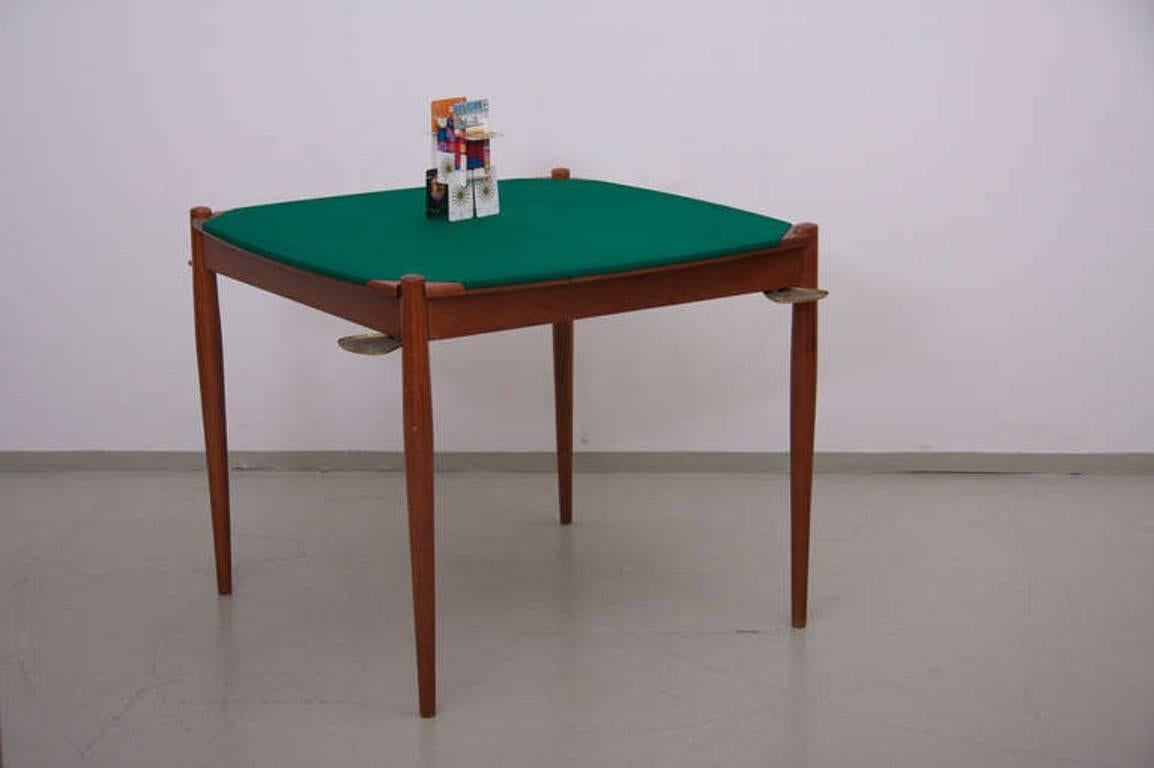 Mid-Century Modern Gio Ponti Mahogany Wood Poker or Dining Table Made by Fratelli Reguitti