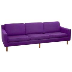 Mid-Century Modern Sofa by Harvey Probber in Purple Wool