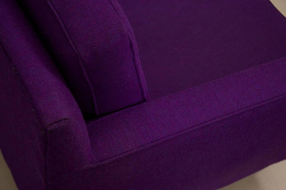 Wood Mid-Century Modern Sofa by Harvey Probber in Purple Wool