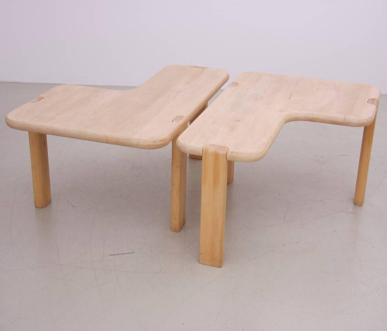 Beautiful Kjersgaard boomerang / freeform coffee table set. Very heavy coffee quality! All connections are strong.