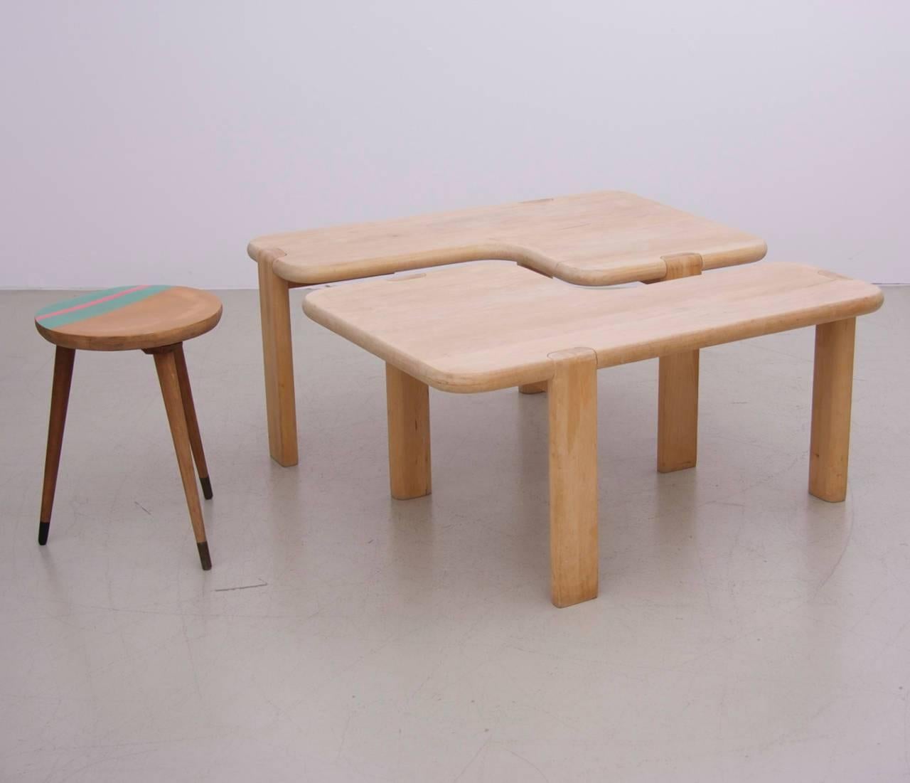 Mid-Century Modern Rare Aksel Kjersgaard Freeform Coffee Table in Solid Maple for Odder