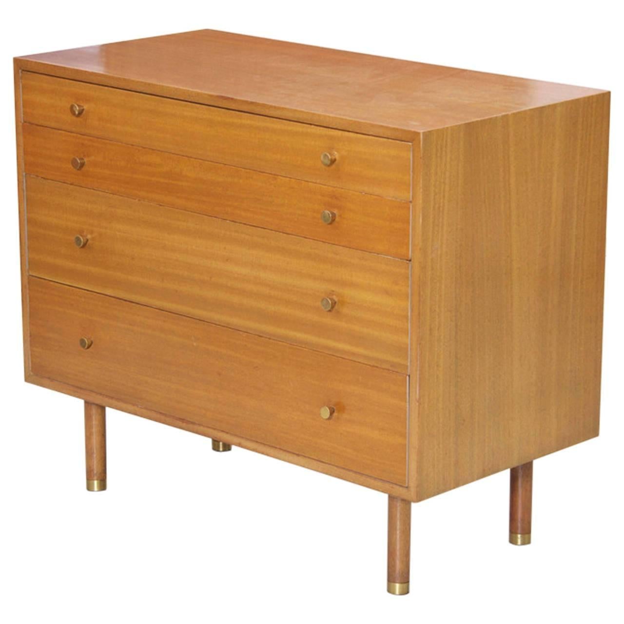 Harvey Probber Chest of Drawers with Brass Pulls