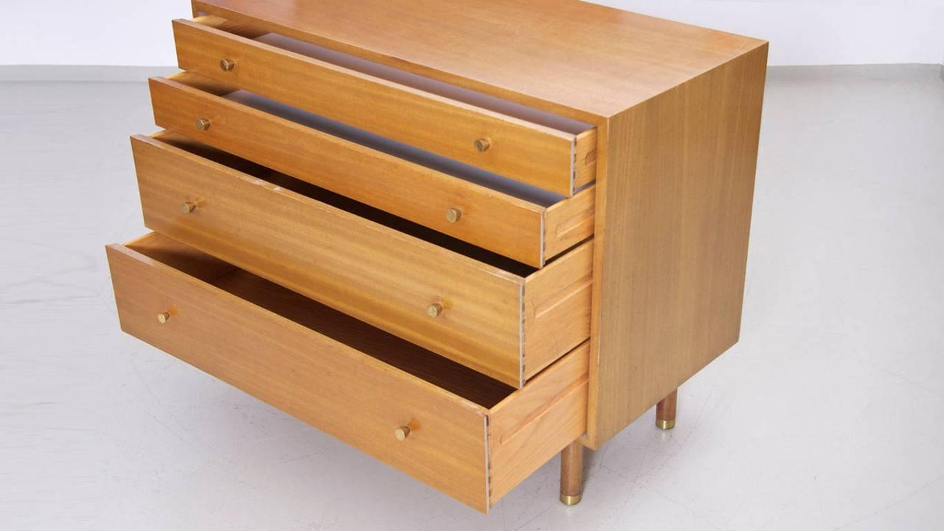 Mid-Century Modern Harvey Probber Chest of Drawers with Brass Pulls