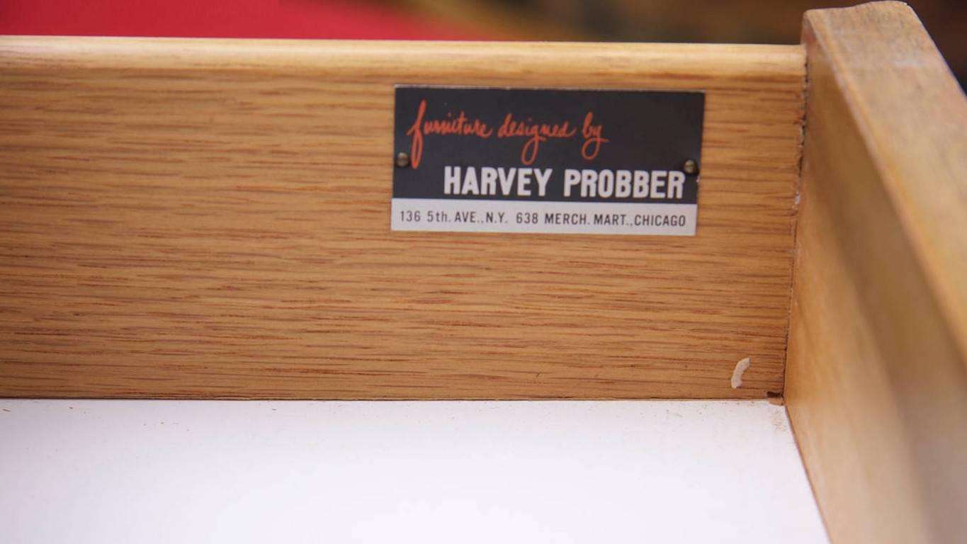 American Harvey Probber Chest of Drawers with Brass Pulls