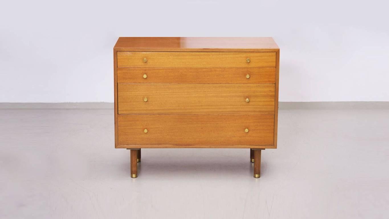 Harvey Probber Chest of Drawers with Brass Pulls In Excellent Condition In Berlin, DE