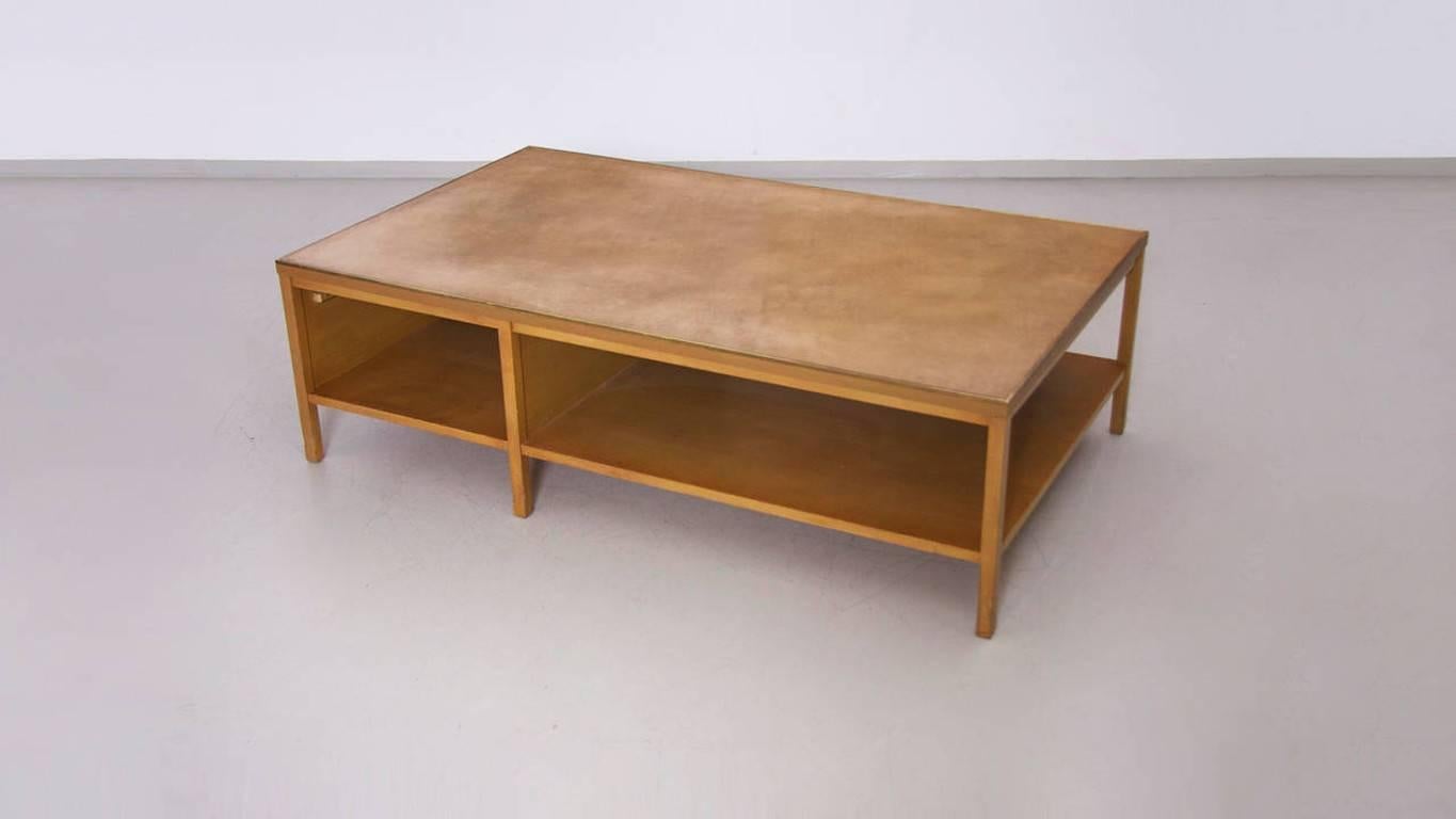 Mid-20th Century Rare Paul McCobb Coffee Table with Leather Top for Calvin