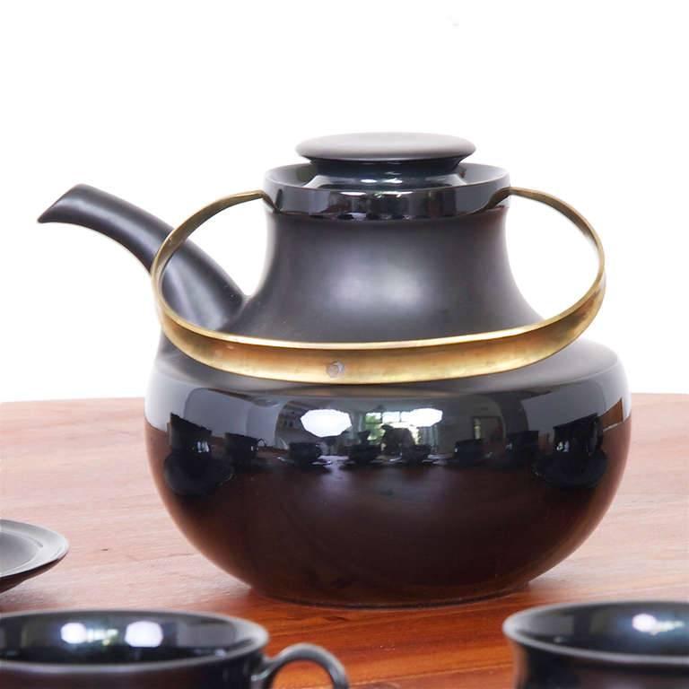 Mid-Century Modern Tapio Wirkkala Tea Set for Rosenthal Series Noire