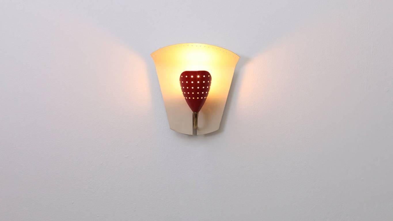 Mid-Century Modern French 1950s Wall Sconce Applique in Original Condition