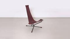 Pair of Dan Wenger Lotus Chair in Leather and Metal