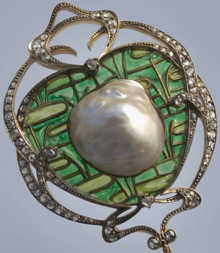 Emile Olive An Impressive Belle Epoque Brooch Pendant by Fonsèque & Olive In Good Condition For Sale In London, GB