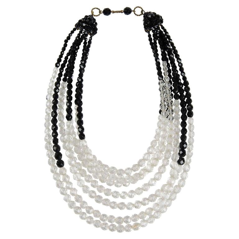 Coppola e Toppo black and clear half crystal necklace 1950s For Sale at ...