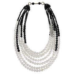 Coppola e Toppo black and clear half crystal necklace 1950s