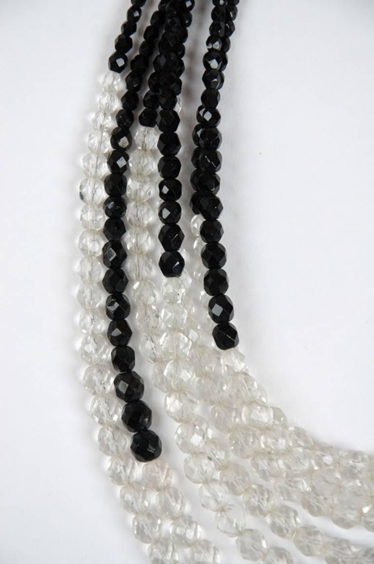 The black beads in this necklace wrap around the neck in a asymmetrical pattern that is elegant and a little surprising!
Bruno and Lyda Coppola created magnificent and highly distinctive jewellery from their workshops in Milan, from the late 1940s,