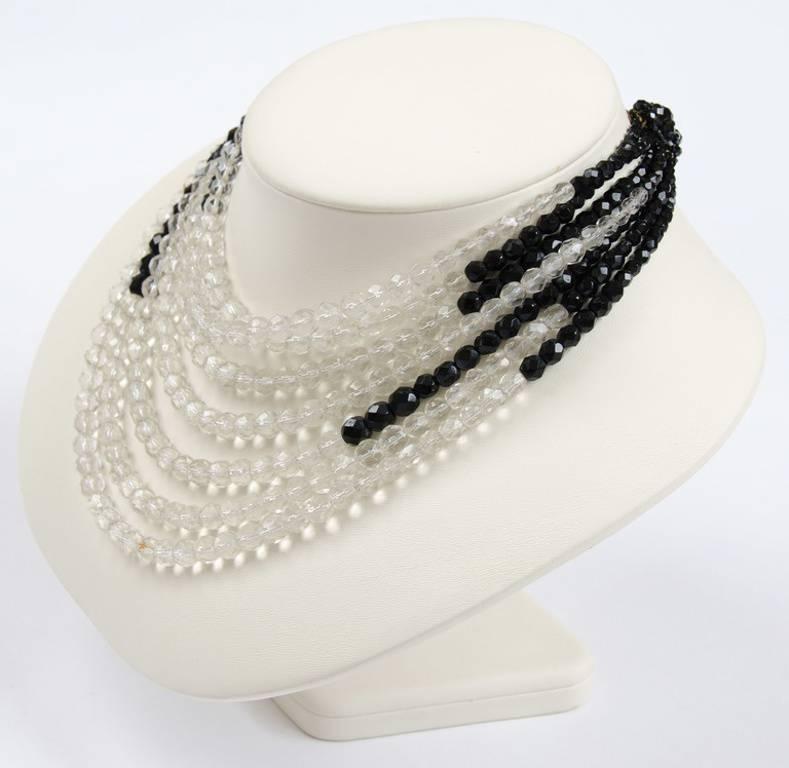 Coppola e Toppo black and clear half crystal necklace 1950s 1