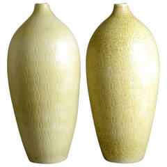 Carl Harry Stalhane for Rorstrand, Pair of Monumental Vases with Cream Glaze 3