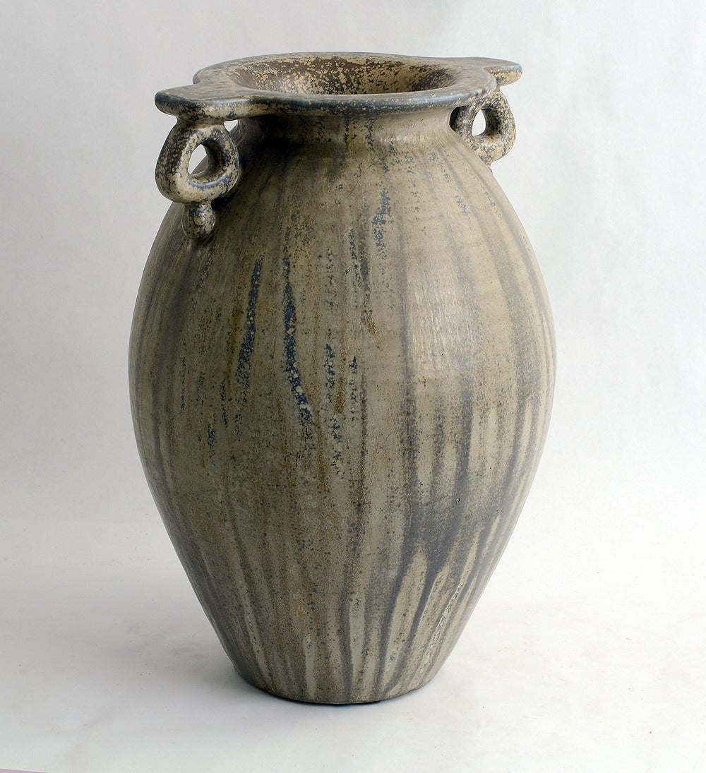 Glazed Patrick Nordstrom for Royal Copenhagen, Monumental Stoneware Vase, 1918 For Sale
