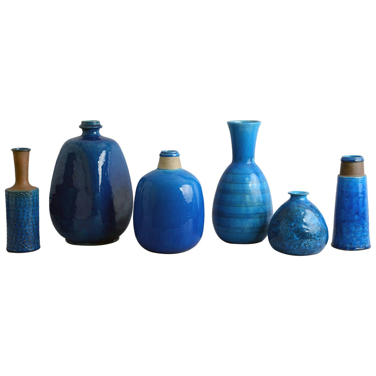 Six Vases by Nils Kahler for Kahler Keramik, Denmark at 1stdibs