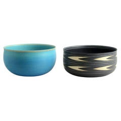 Alev Siesbye Two Large Stoneware Bowls, Own Studio, Denmark