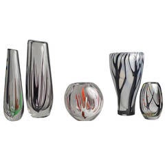 Vicke Lindstrand for Kosta, Selection of Vases, Sold Separately