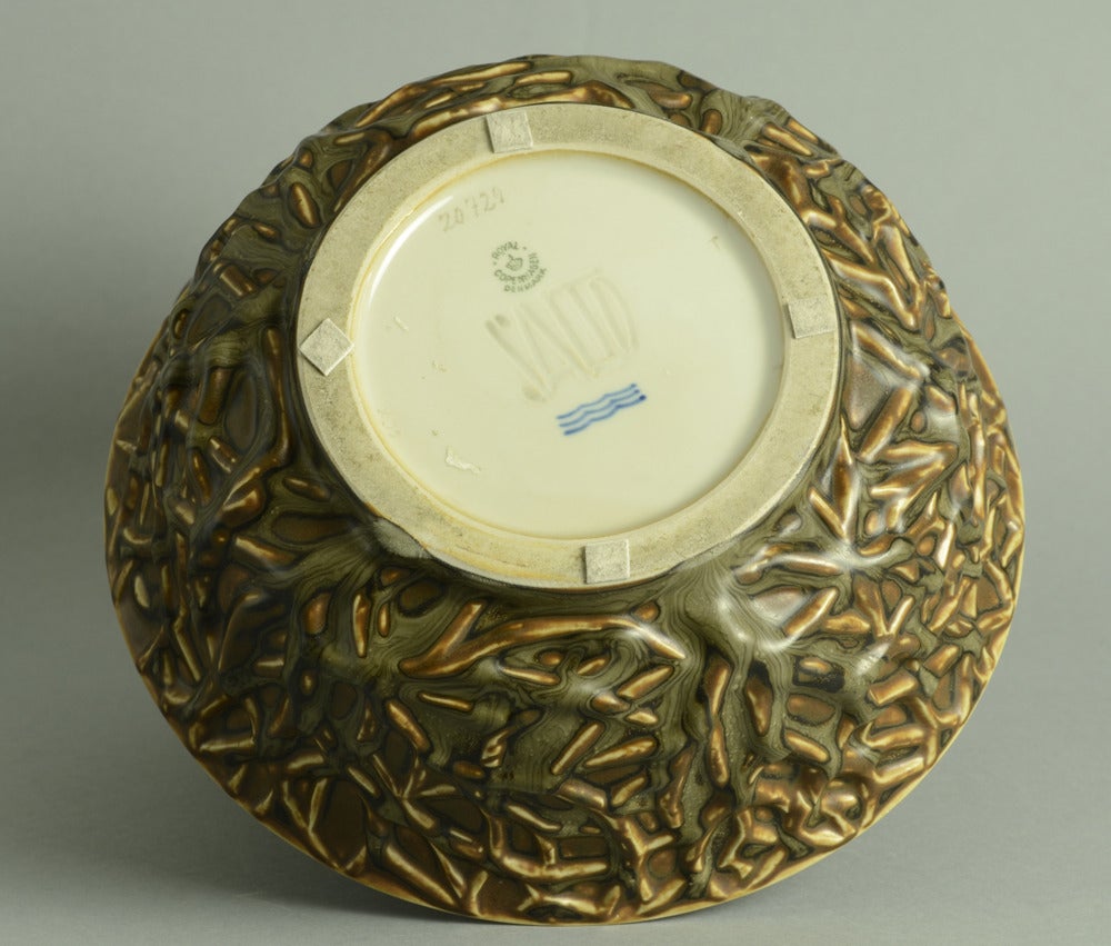 Glazed Large Bowl by Axel Salto for Royal Copenhagen For Sale