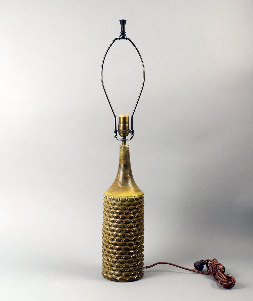 Danish Axel Salto for Royal Copenhagen Lamp Base with Solfatara Glaze For Sale