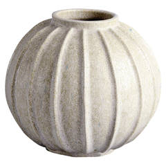 Arne Bang Stoneware Ribbed Vase