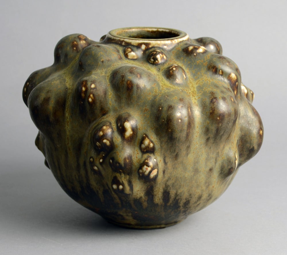 Ceramic Axel Salto for Royal Copenhagen, Budding Vase with Solfatara Glaze