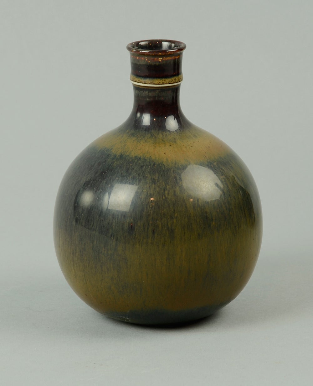 Glazed Three Vases by Stig Lindberg for Gustavsberg For Sale
