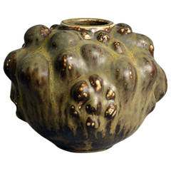 Axel Salto for Royal Copenhagen, Budding Vase with Solfatara Glaze
