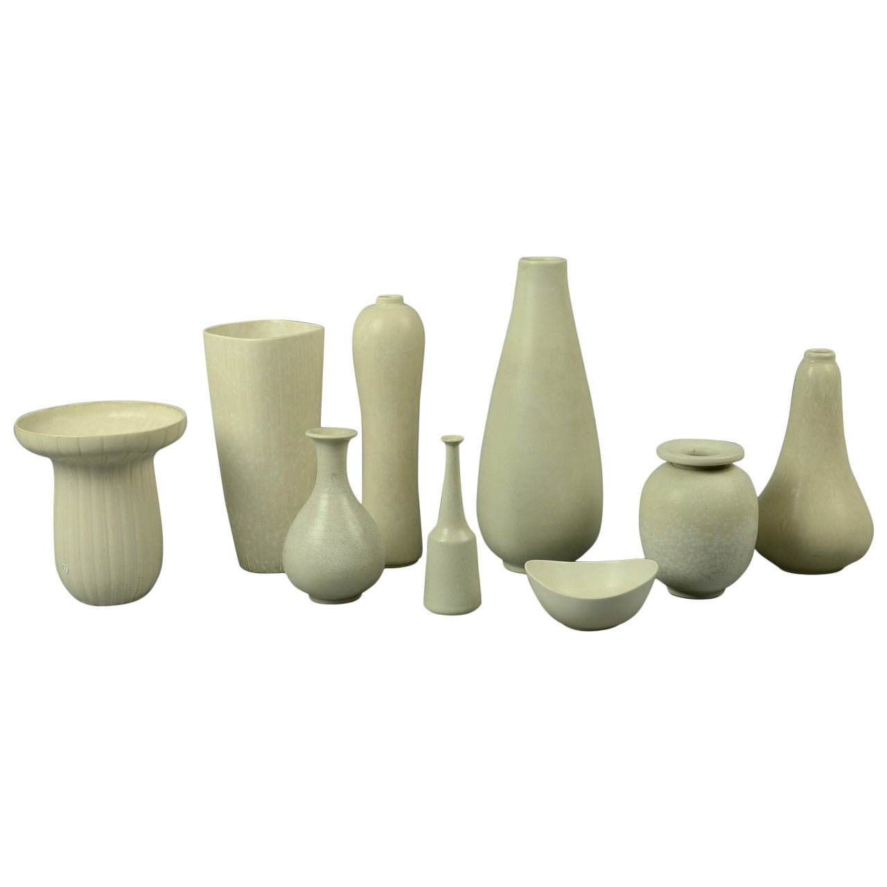 Group of Nine Vessels with Matte White Glaze by Gunnar Nylund for Rorstrand For Sale