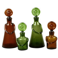 Vintage Erik Hoglund for Boda Afors, Set of Four Decanters