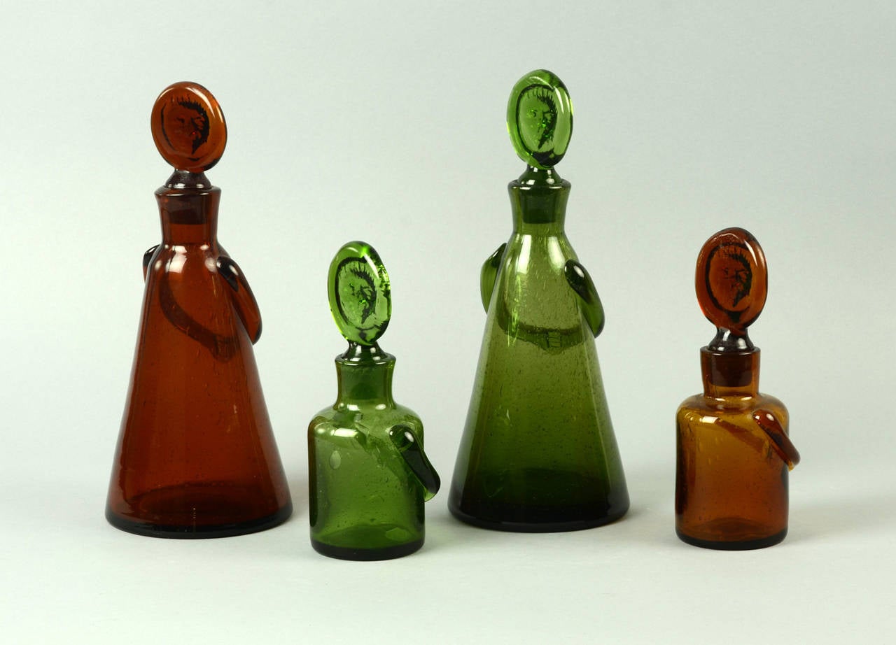 Erik Hoglund for Boda Afors, Set of Four Decanters 2