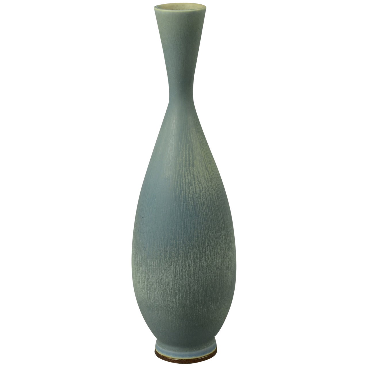 Berndt Friberg for Gustavsberg, Tall Gray Vase with Haresfur Glaze