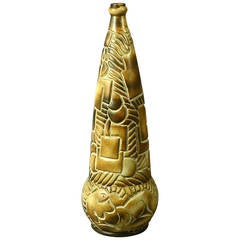 Earthenware Vase with Pattern in Relief by Joseph Mougin, Nancy, France